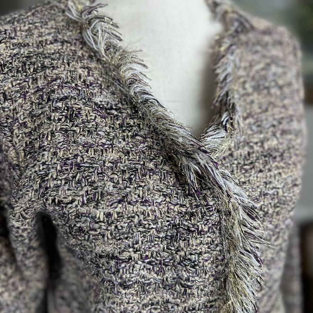 Cache Brand New Soft Metallic Tweed Open Front Ca… - image 3